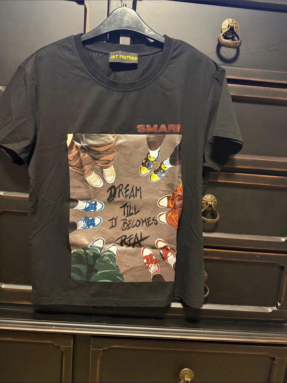 Kids' Black Graphic Tee - Dream Till It Becomes Real